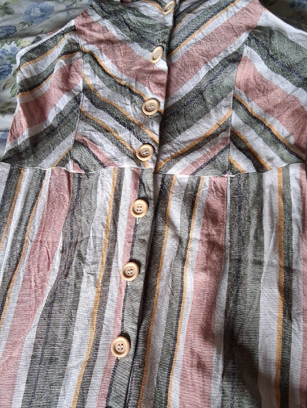 Miss Selfridge Striped Viscos And Linen Midi Dress SriLanka Sz 4 - Picture 12 of 12